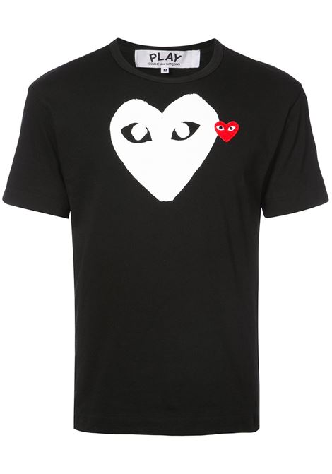 t-shirt con logo ricamato unisex nera COMME DES GARÇONS PLAY | AX-T116-0511
